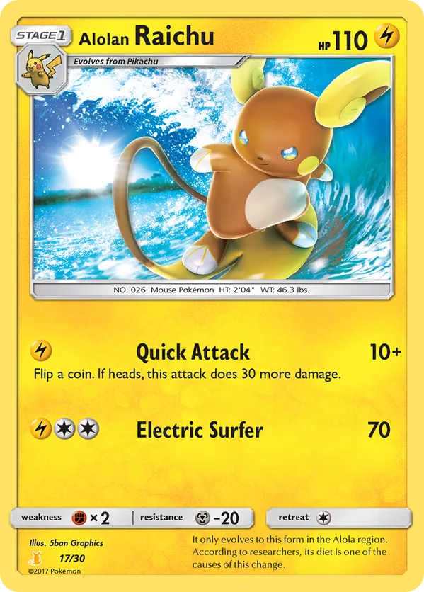 Alolan Raichu - Sun & Moon Trainer Kit Alolan Raichu #17