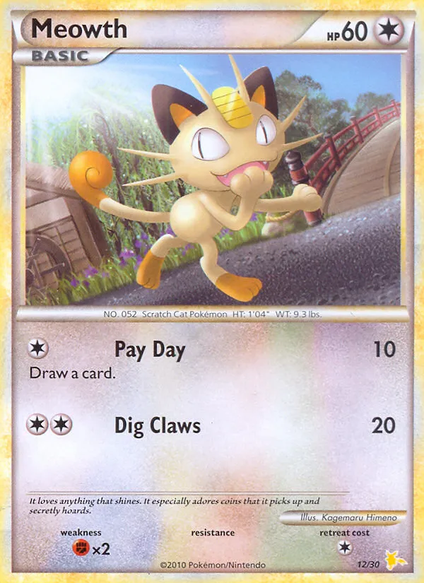 Meowth - HGSS Trainer Kit Raichu #12