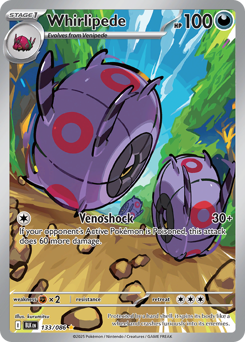 Whirlipede - Black Bolt 133 Pokemon TCG Card