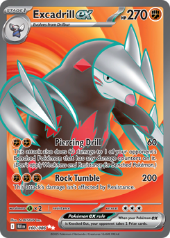 Excadrill ex - Black Bolt 160 Pokemon TCG Card