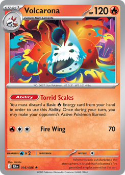 Volcarona - Black Bolt 16 Pokemon TCG Card