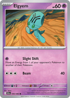 Elgyem - Black Bolt 40 Pokemon TCG Card