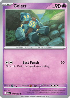 Golett - Black Bolt 42 Pokemon TCG Card