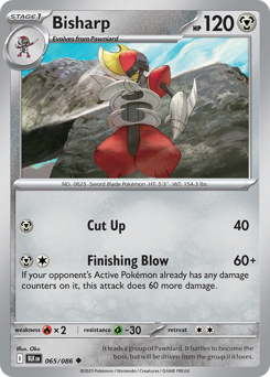 Bisharp - Black Bolt 65 Pokemon TCG Card